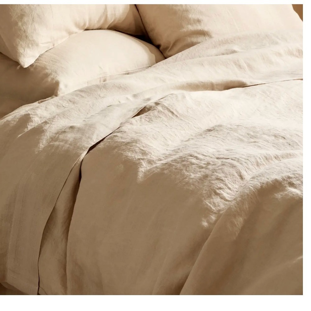 Quince European Linen Duvet Cover King/Cal King White (DUVET COVER ONLY)
